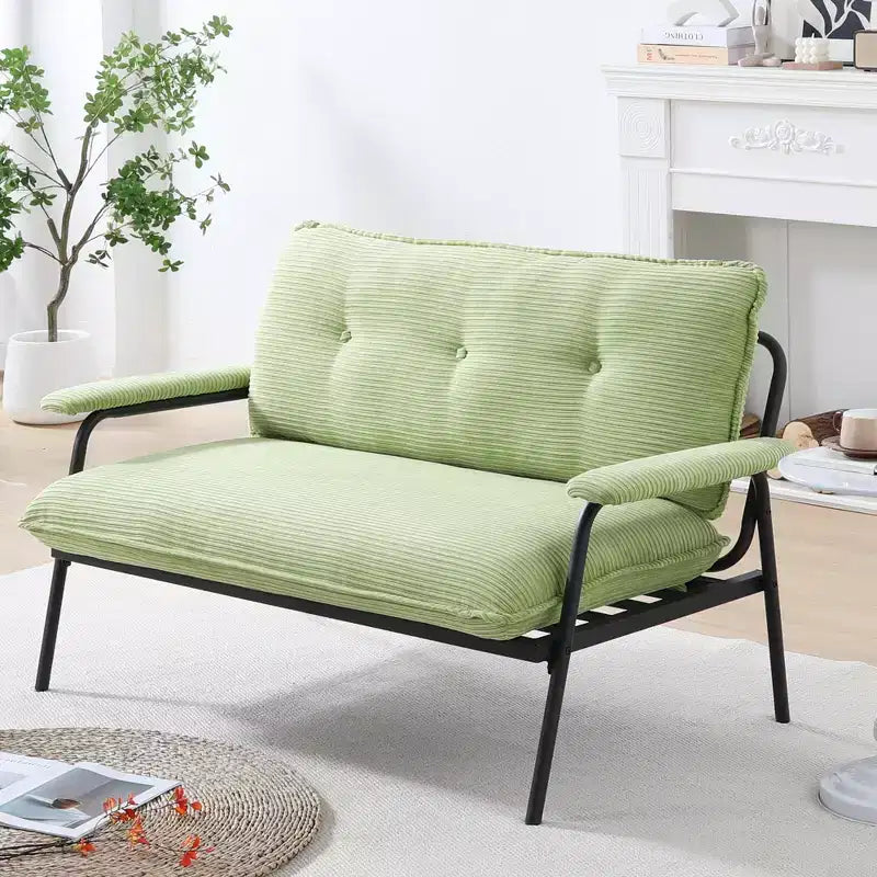 MAYEERTY Divano Verde da 134 cm Facile da Posizionare in Diversi Scenari per Soggiorno e Camera da Letto in Appartamenti Piccoli