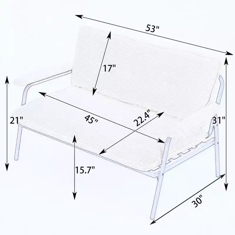 MAYEERTY Divano Verde da 134 cm Facile da Posizionare in Diversi Scenari per Soggiorno e Camera da Letto in Appartamenti Piccoli