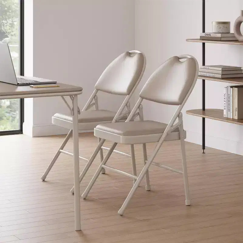 Set di sedie pieghevoli imbottite, sedie da pranzo portatili con gambe in metallo e piedini antiscivolo, sedie commerciali per casa, ufficio, feste