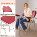 Set di sedie pieghevoli imbottite, sedie da pranzo portatili con gambe in metallo e piedini antiscivolo, sedie commerciali per casa, ufficio, feste