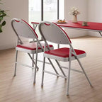 Set di sedie pieghevoli imbottite, sedie da pranzo portatili con gambe in metallo e piedini antiscivolo, sedie commerciali per casa, ufficio, feste