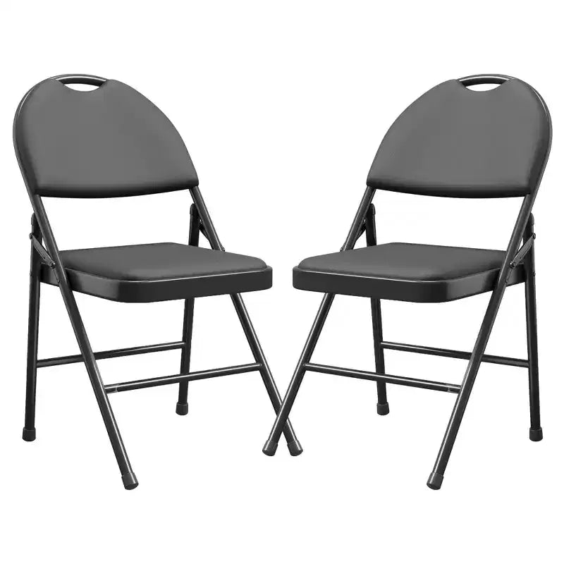 Set di sedie pieghevoli imbottite, sedie da pranzo portatili con gambe in metallo e piedini antiscivolo, sedie commerciali per casa, ufficio, feste