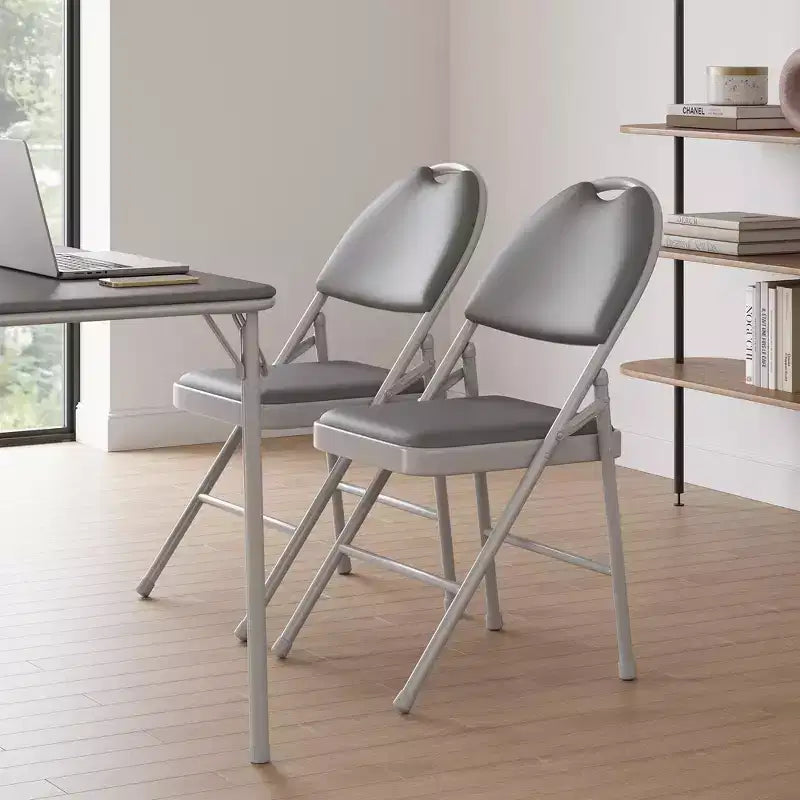 Set di sedie pieghevoli imbottite, sedie da pranzo portatili con gambe in metallo e piedini antiscivolo, sedie commerciali per casa, ufficio, feste
