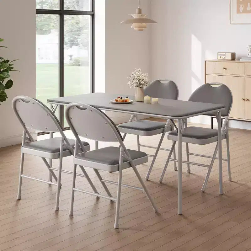 Set di sedie pieghevoli imbottite, sedie da pranzo portatili con gambe in metallo e piedini antiscivolo, sedie commerciali per casa, ufficio, feste