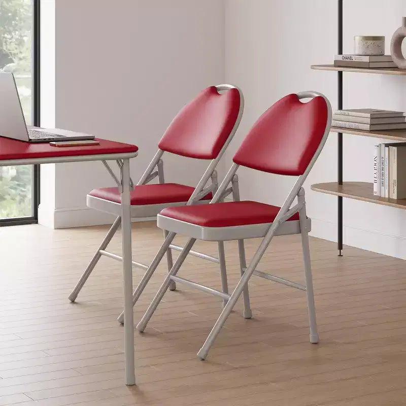 Set di sedie pieghevoli imbottite, sedie da pranzo portatili con gambe in metallo e piedini antiscivolo, sedie commerciali per casa, ufficio, feste