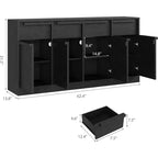 Credenza moderna con 2 cassetti, mobile da cucina da 80 cm, piano spazioso per uso versatile e ampio contenimento