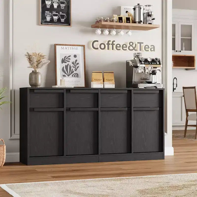 Credenza moderna con 2 cassetti, mobile da cucina da 80 cm, piano spazioso per uso versatile e ampio contenimento