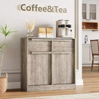 Credenza moderna con 2 cassetti, mobile da cucina da 80 cm, piano spazioso per uso versatile e ampio contenimento