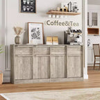 Credenza moderna con 2 cassetti, mobile da cucina da 80 cm, piano spazioso per uso versatile e ampio contenimento