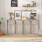 Credenza moderna con 2 cassetti, mobile da cucina da 80 cm, piano spazioso per uso versatile e ampio contenimento