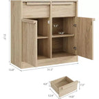 Credenza moderna con 2 cassetti, mobile da cucina da 80 cm, piano spazioso per uso versatile e ampio contenimento