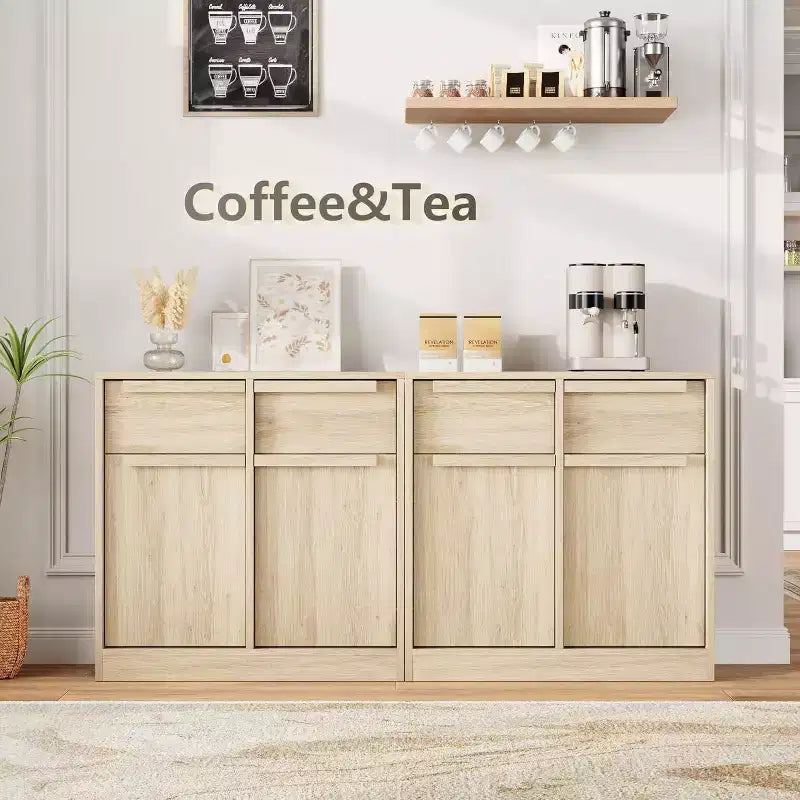 Credenza moderna con 2 cassetti, mobile da cucina da 80 cm, piano spazioso per uso versatile e ampio contenimento