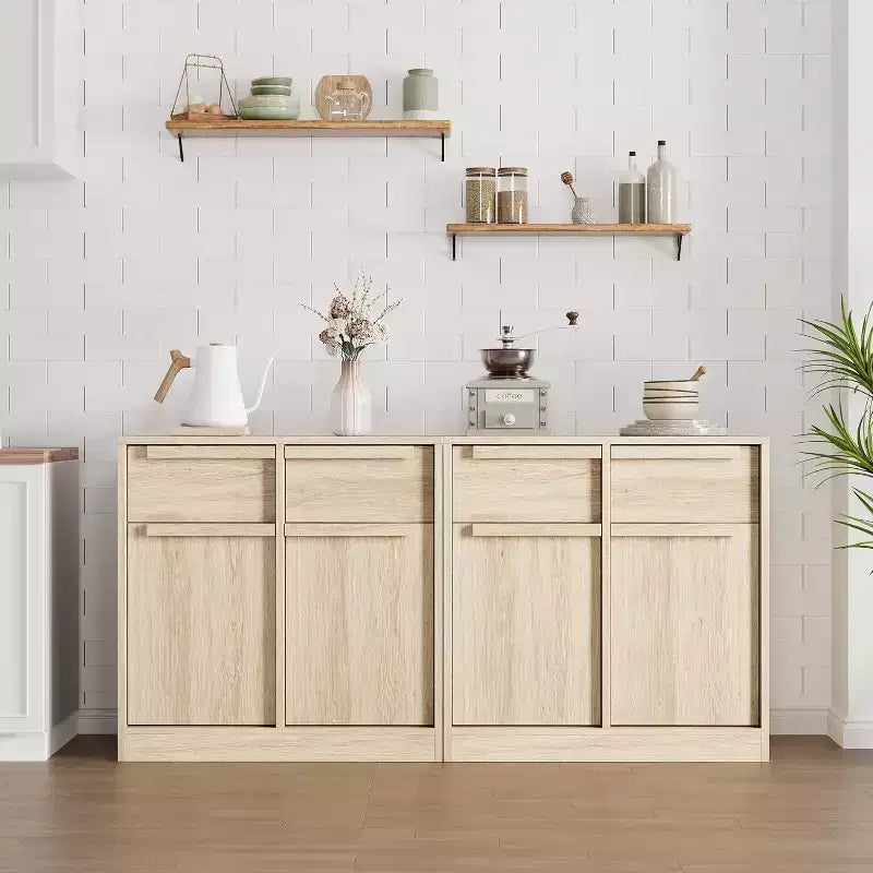 Credenza moderna con 2 cassetti, mobile da cucina da 80 cm, piano spazioso per uso versatile e ampio contenimento