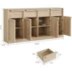 Credenza moderna con 2 cassetti, mobile da cucina da 80 cm, piano spazioso per uso versatile e ampio contenimento