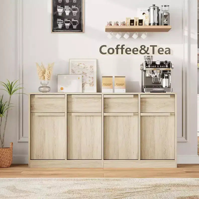 Credenza moderna con 2 cassetti, mobile da cucina da 80 cm, piano spazioso per uso versatile e ampio contenimento