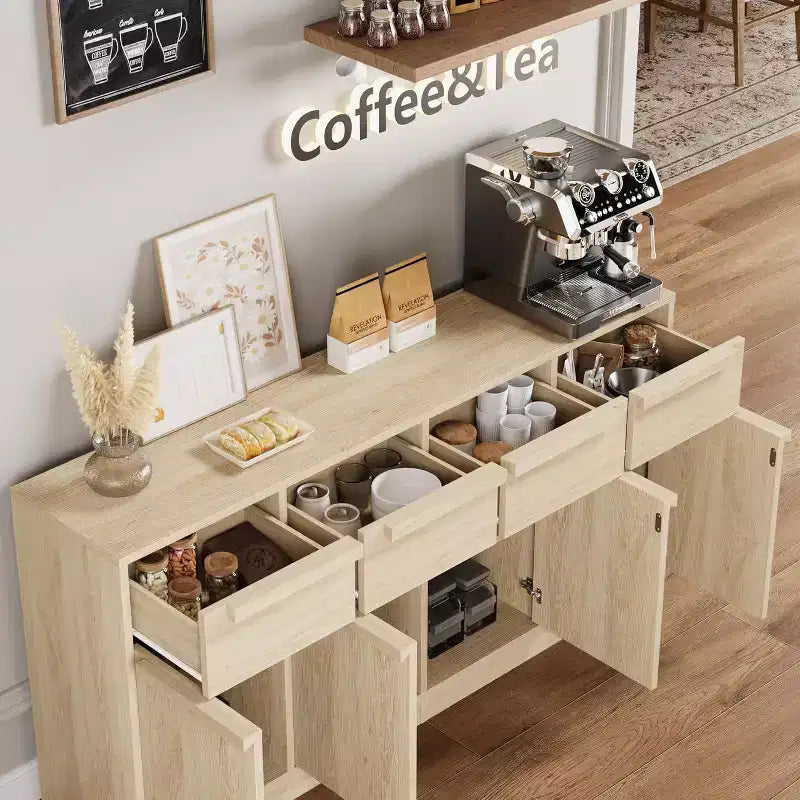 Credenza moderna con 2 cassetti, mobile da cucina da 80 cm, piano spazioso per uso versatile e ampio contenimento