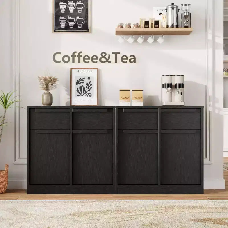 Credenza moderna con 2 cassetti, mobile da cucina da 80 cm, piano spazioso per uso versatile e ampio contenimento