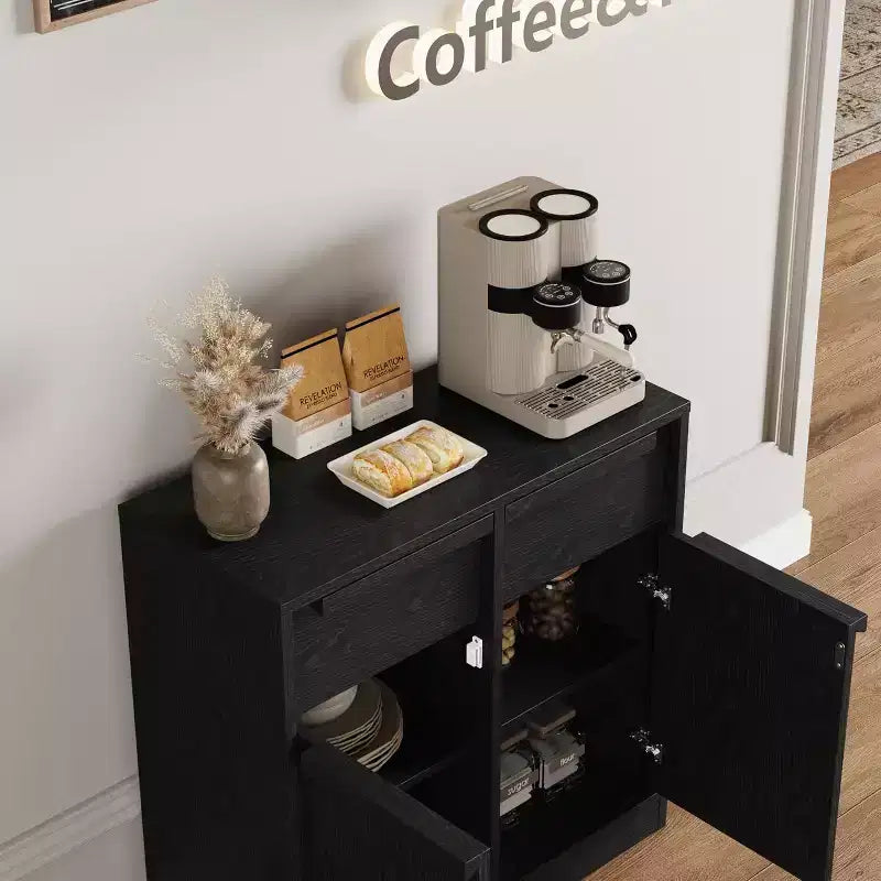 Credenza moderna con 2 cassetti, mobile da cucina da 80 cm, piano spazioso per uso versatile e ampio contenimento