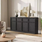 Credenza moderna con 2 cassetti, mobile da cucina da 80 cm, piano spazioso per uso versatile e ampio contenimento