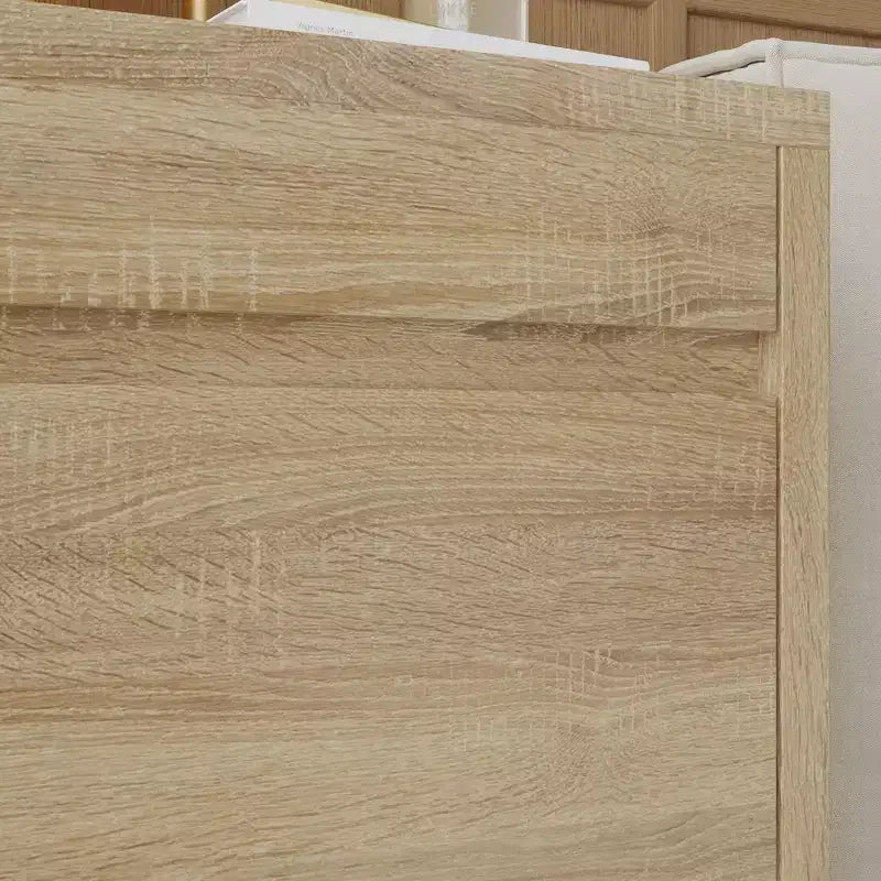 Comodino Famapy Smart Rovere Chiaro con Cassetto Nascosto, Top Ribaltabile - Anta con Serratura NFC e Cassetto Inferiore a Scomparsa, Tavolino Laterale per Camera da Letto e Soggiorno