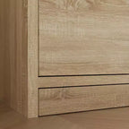 Comodino Famapy Smart Rovere Chiaro con Cassetto Nascosto, Top Ribaltabile - Anta con Serratura NFC e Cassetto Inferiore a Scomparsa, Tavolino Laterale per Camera da Letto e Soggiorno
