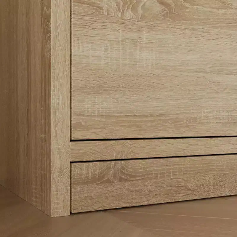 Comodino Famapy Smart Rovere Chiaro con Cassetto Nascosto, Top Ribaltabile - Anta con Serratura NFC e Cassetto Inferiore a Scomparsa, Tavolino Laterale per Camera da Letto e Soggiorno