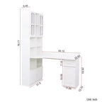 CLIHOME Scrivania angolare a L 2 in 1 per computer, per casa, ufficio o studio, tavolo da studio con cassetti, libreria e mensola superiore, ampio spazio di lavoro