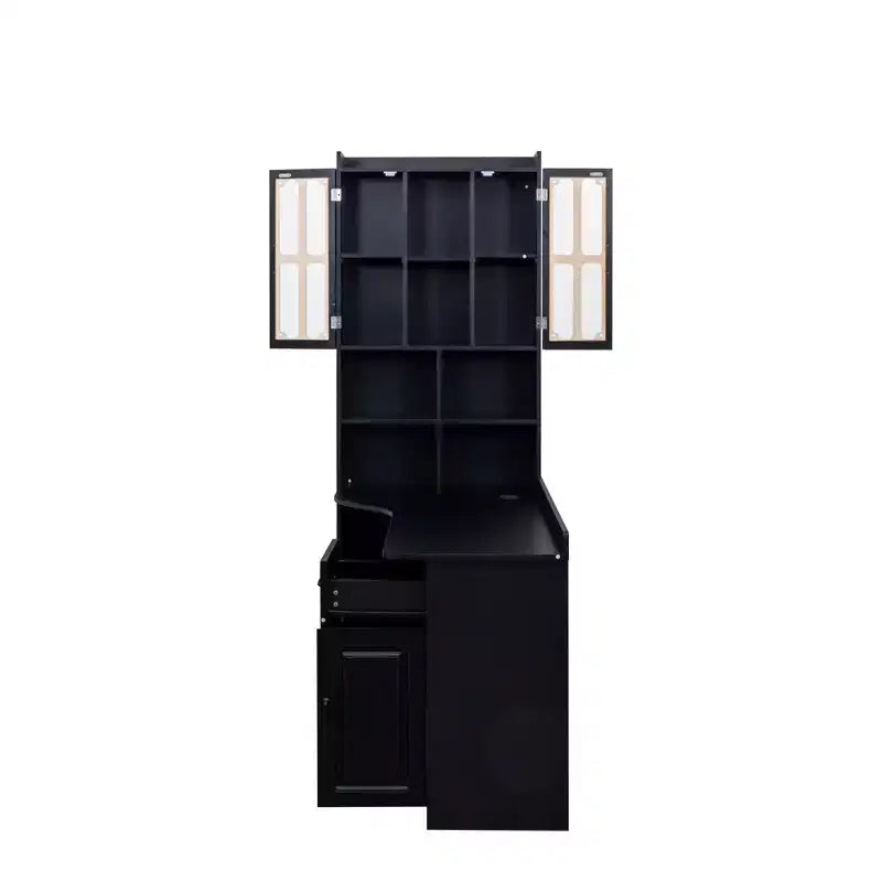 CLIHOME Scrivania angolare a L 2 in 1 per computer, per casa, ufficio o studio, tavolo da studio con cassetti, libreria e mensola superiore, ampio spazio di lavoro