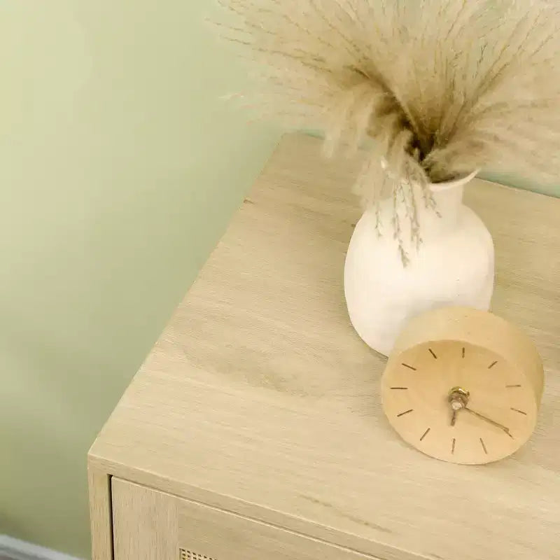 Mobile Credenza con Ante in Rattan, Ripiano Regolabile, Base in Metallo, Armadietto Contenitore per Soggiorno, Camera da Letto