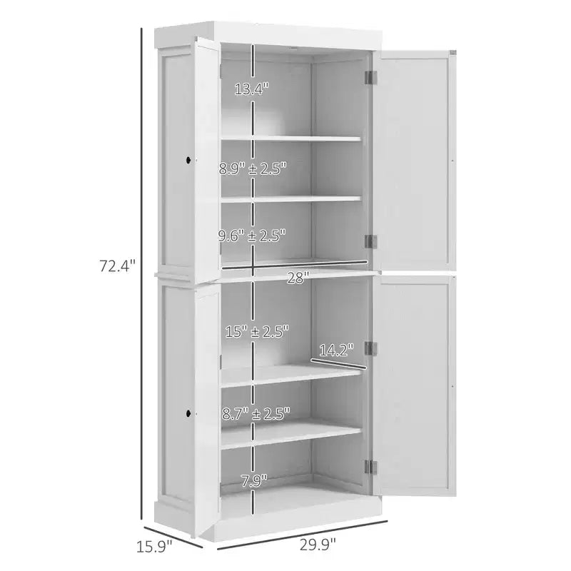 Mobile da cucina 72, dispensa con ante e ripiani, dispensa indipendente con venature del legno