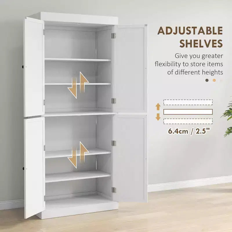 Mobile da cucina 72, dispensa con ante e ripiani, dispensa indipendente con venature del legno