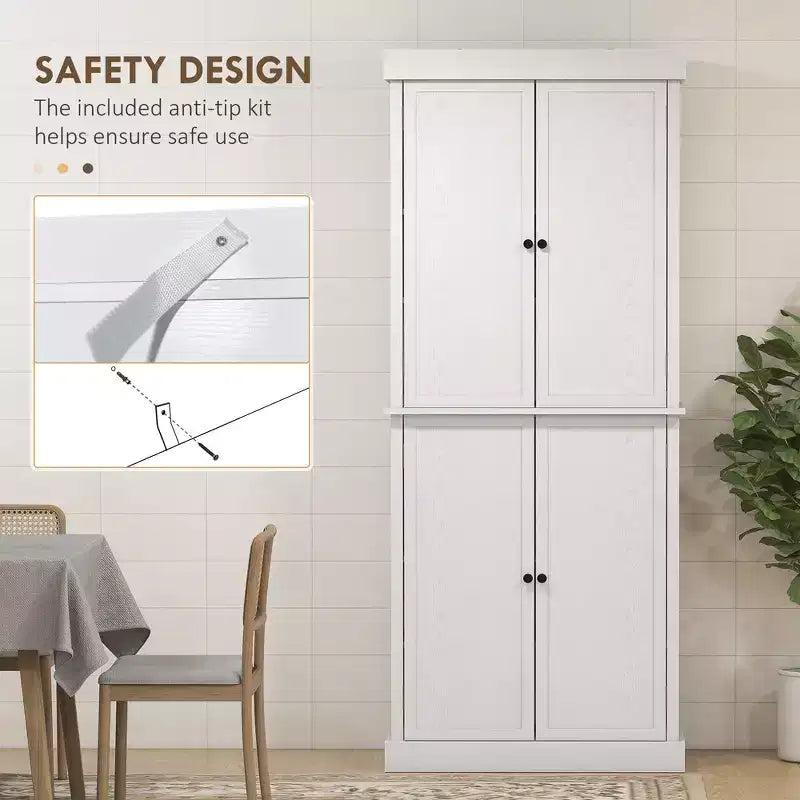 Mobile da cucina 72, dispensa con ante e ripiani, dispensa indipendente con venature del legno