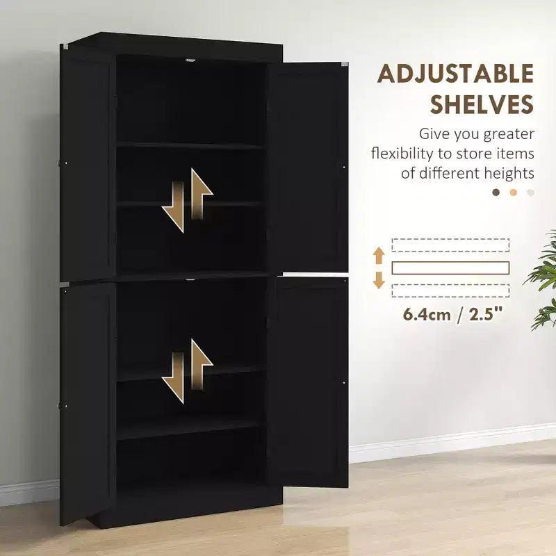 Mobile da cucina 72, dispensa con ante e ripiani, dispensa indipendente con venature del legno