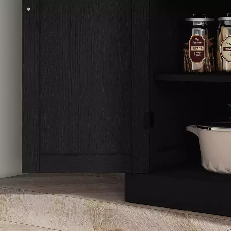 Mobile da cucina 72, dispensa con ante e ripiani, dispensa indipendente con venature del legno