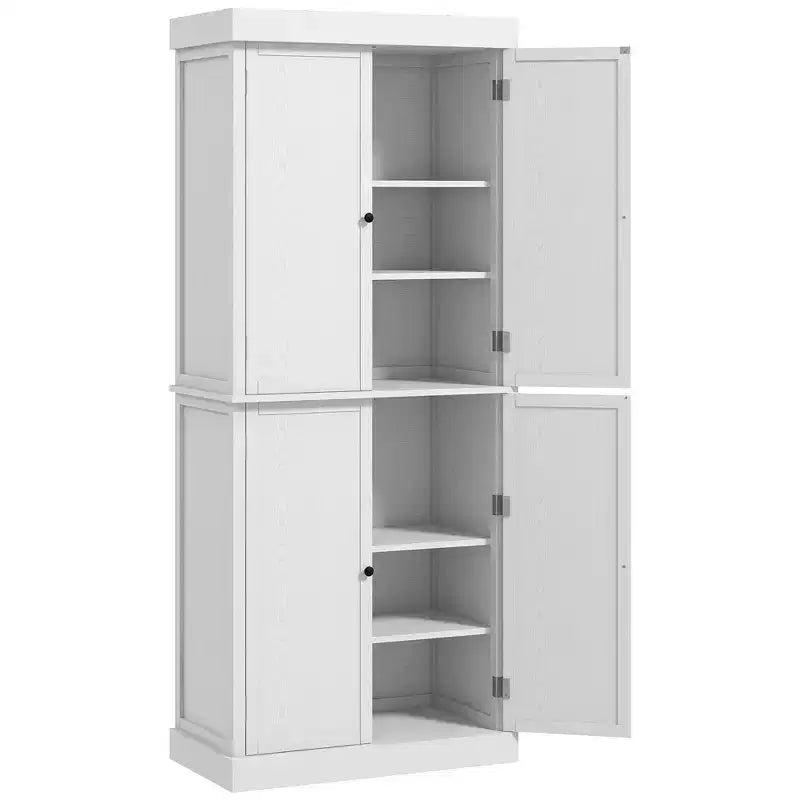 Mobile da cucina 72, dispensa con ante e ripiani, dispensa indipendente con venature del legno