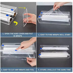 Organizzatore per pellicola trasparente e alluminio - Dispenser in acrilico per cassetti della cucina (misura standard, trasparente)