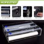 Organizzatore per pellicola trasparente e alluminio - Dispenser in acrilico per cassetti della cucina (misura standard, trasparente)