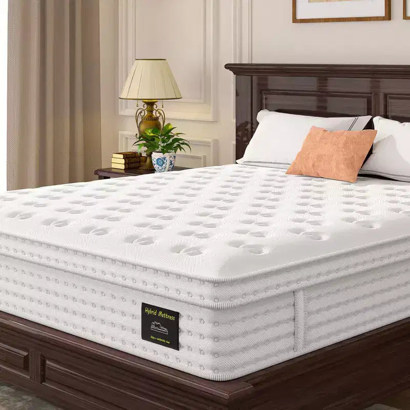 Materasso Okak 12/14IN con Memory Foam e Molle Insacchettate, Sollievo dalla Pressione e Materasso Rigido Senza Fibra di Vetro per Casa, Hotel, Appartamento
