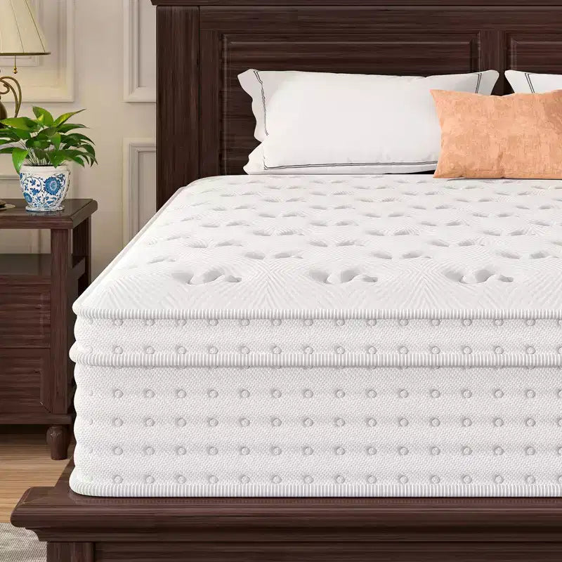 Materasso Okak 12/14IN con Memory Foam e Molle Insacchettate, Sollievo dalla Pressione e Materasso Rigido Senza Fibra di Vetro per Casa, Hotel, Appartamento