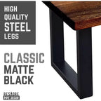Tavolino da caffè Pipe Decor Skyline Boulder nero in legno massello con gambe Landscape da 30 cm