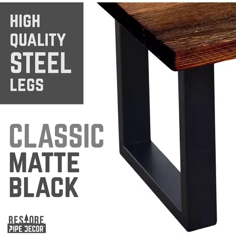 Tavolino da caffè Pipe Decor Skyline Boulder nero in legno massello con gambe Landscape da 30 cm