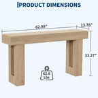 Tavolo Console Rettangolare Lungo e Stretto da 63 Pollici, Tavolo da Ingresso in Legno Stile Rustico per Corridoio, Foyer e Soggiorno, Tavolo da Divano Dietro il Divano
