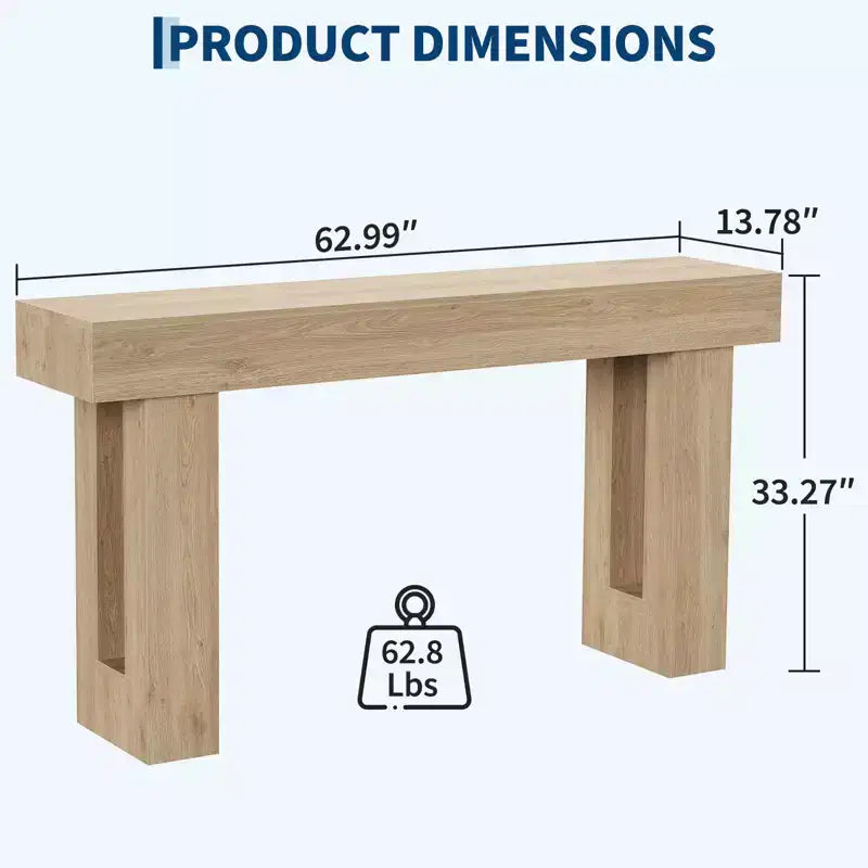 Tavolo Console Rettangolare Lungo e Stretto da 63 Pollici, Tavolo da Ingresso in Legno Stile Rustico per Corridoio, Foyer e Soggiorno, Tavolo da Divano Dietro il Divano