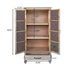 GDFStudio Elias Madia Rustica Contenitore in Legno di Abete da 27,55'' con 2 Ante e 1 Cassetto