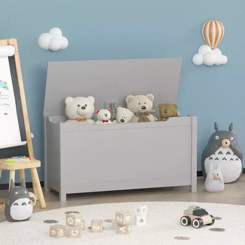 Whisen Kids Contenitore Porta Giocattoli, Mobili Contenitori Utility con Coperchio a Cerniera di Sicurezza per Bambini dai 2 Anni in su, Montaggio Rapido