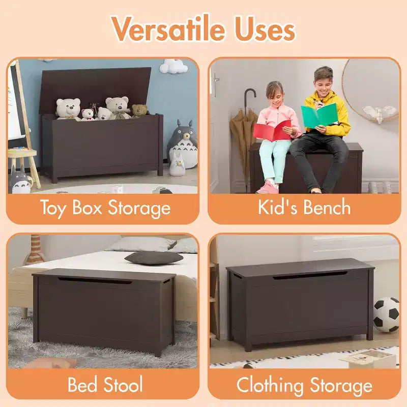 Whisen Kids Contenitore Porta Giocattoli, Mobili Contenitori Utility con Coperchio a Cerniera di Sicurezza per Bambini dai 2 Anni in su, Montaggio Rapido