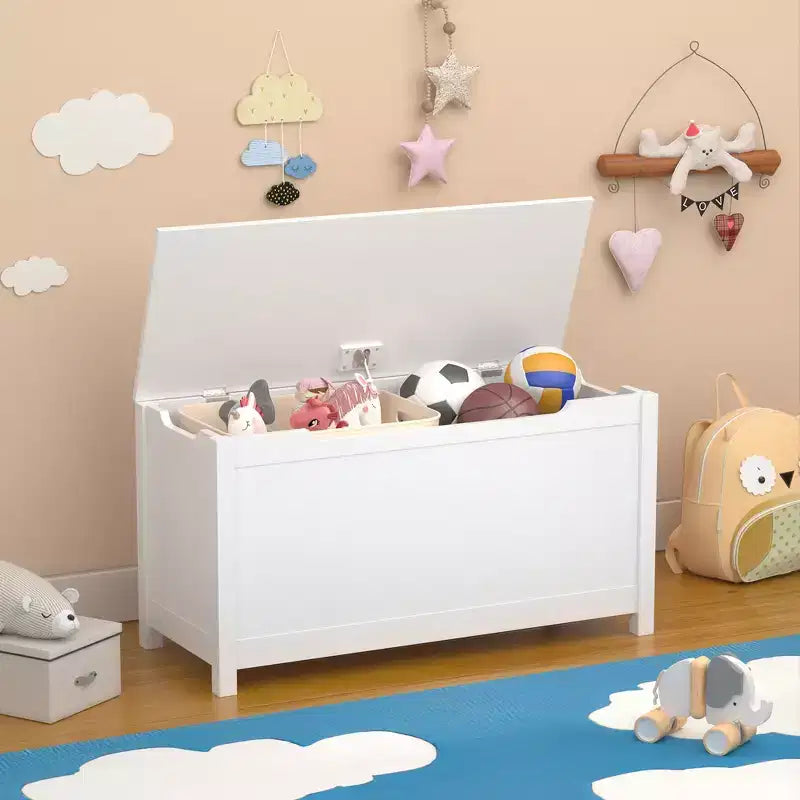 Whisen Kids Contenitore Porta Giocattoli, Mobili Contenitori Utility con Coperchio a Cerniera di Sicurezza per Bambini dai 2 Anni in su, Montaggio Rapido
