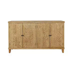 GDFStudio Isaac - Armadietto Consolle con 4 Ante in Legno di Abete Rustico da 59,00 pollici