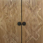 GDFStudio Isaac - Armadietto Consolle con 4 Ante in Legno di Abete Rustico da 59,00 pollici