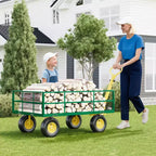 Carrello in acciaio per impieghi gravosi con maniglia girevole a 180° versatile, sponde rimovibili e ruote da 10 pollici per l'uso in cucina o in giardino